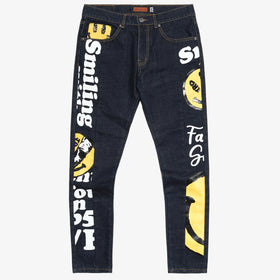 PIECED SMILES JEAN - RAW INDIGO