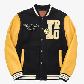 24-7 SMILEZ VARSITY JACKET - BLACK