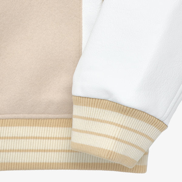 24-7 SMILEZ VARSITY JACKET - CREAM